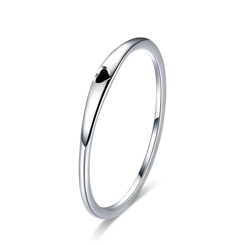 Hainon European and American simple love S925 sterling silver ring love heart ladies silver ring accessories 1