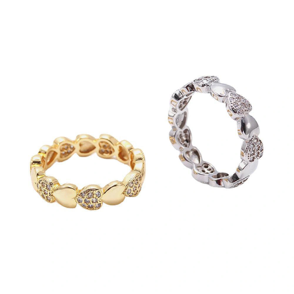 Hainon 2022 Fashion ring jewelry popular gold plated zircon ring heart zircon ring jewelry wholesale 1