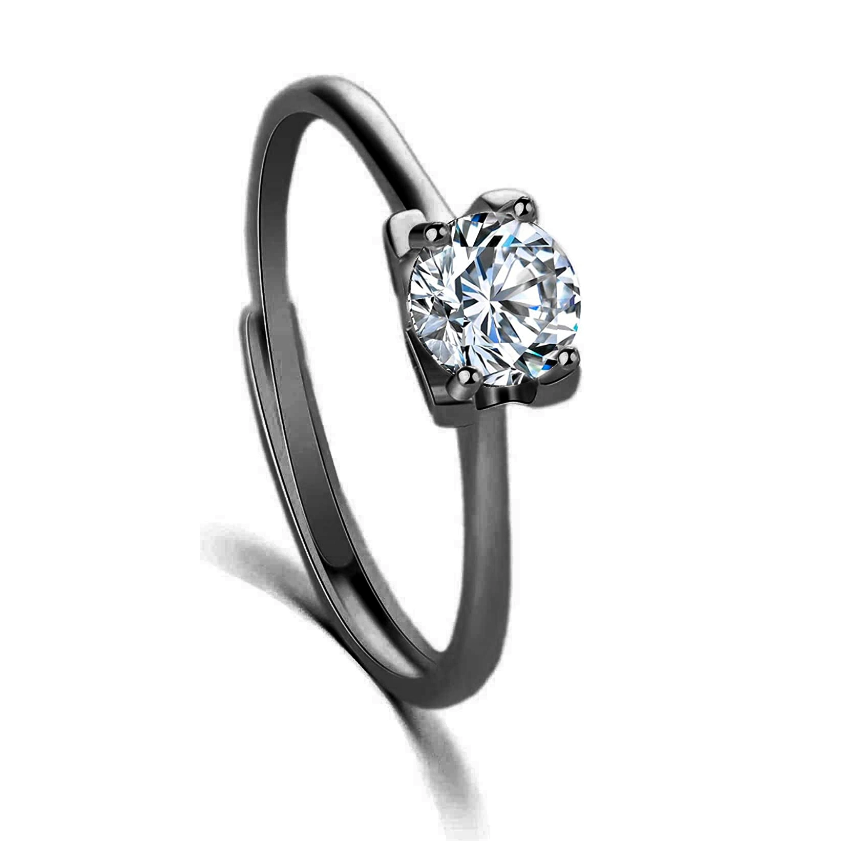 Hainon classic jewelry High quality Adjustable Size Rings Black gold ring Wedding Ring Gift card flannel bag set 1