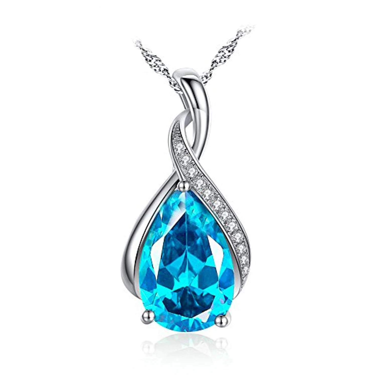 Hainon mom Necklace Gift for Women Simple blue crystal Necklace custom wholesale 1