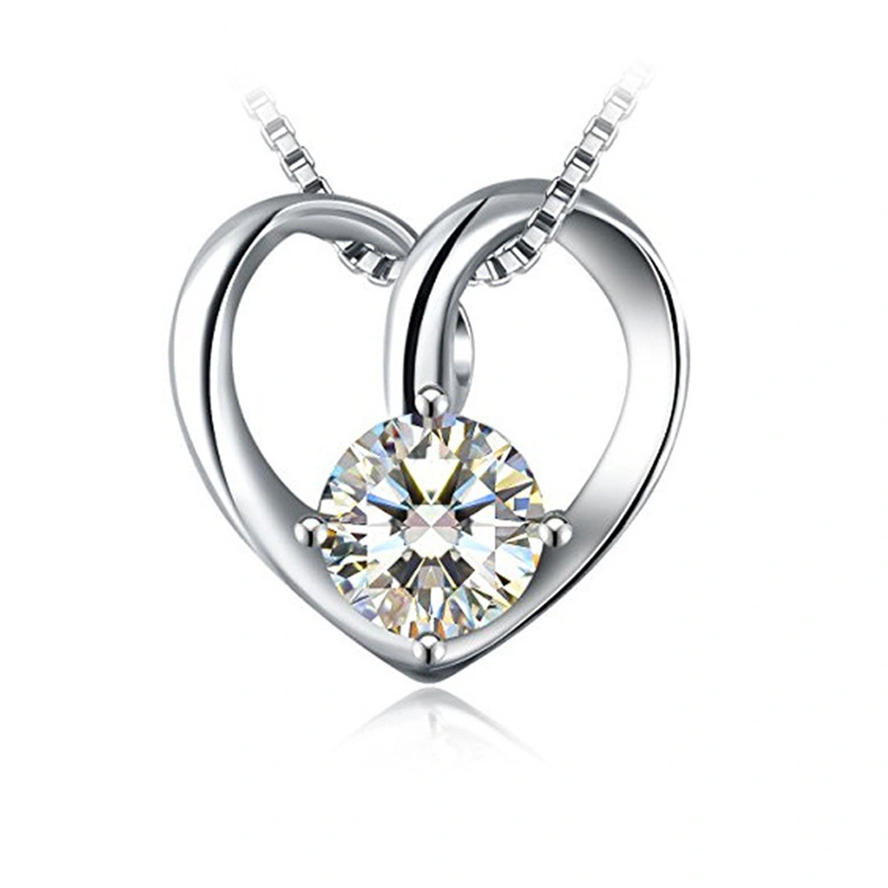 Hainon jewelry 925 silver plated pendant white zircon necklace jewelry for women Custom Necklaces wholesale 1