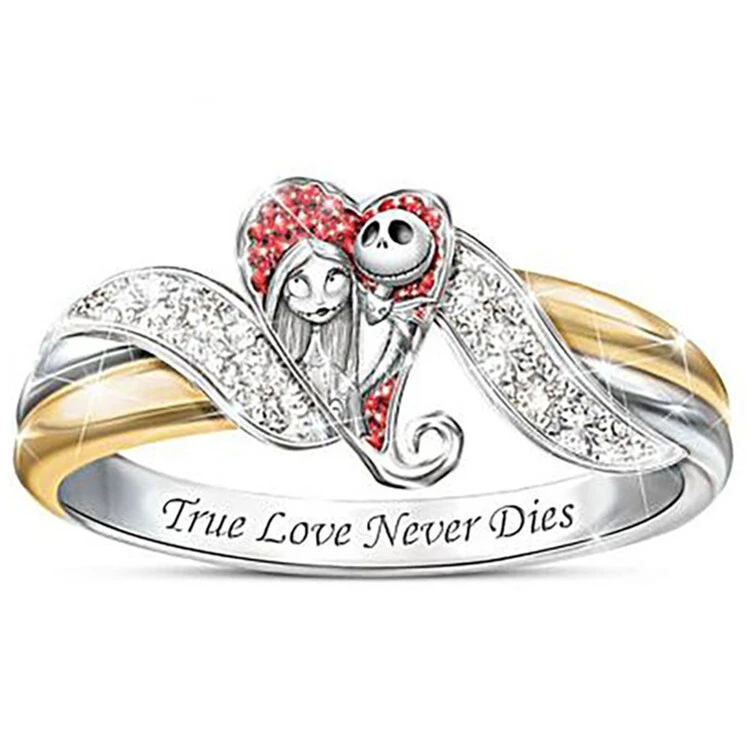 Hainon Hot Christmas Nightmare Girl Ring Halloween True Love Diamond Ring zircon jewelry wholesale 1