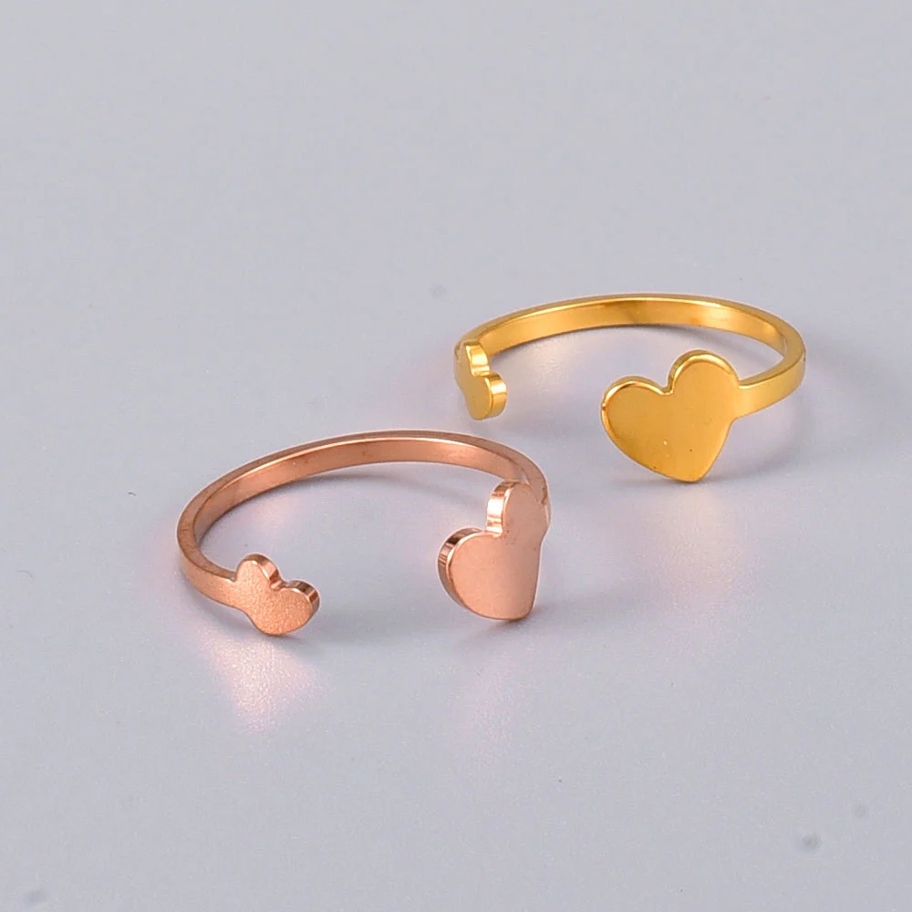 Hainon New love open ring titanium steel 18K rose gold ring wholesale fashion ring jewelry for women 1