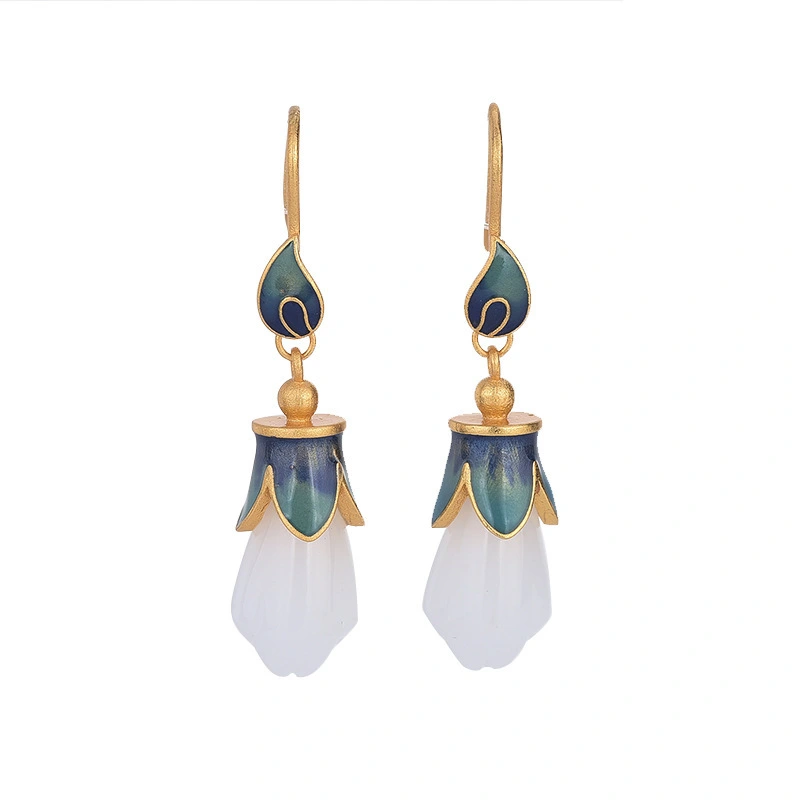 Hainon 2022 fashion Magnolia all match simple female drop earrings jewelry for girl women wholesale 1