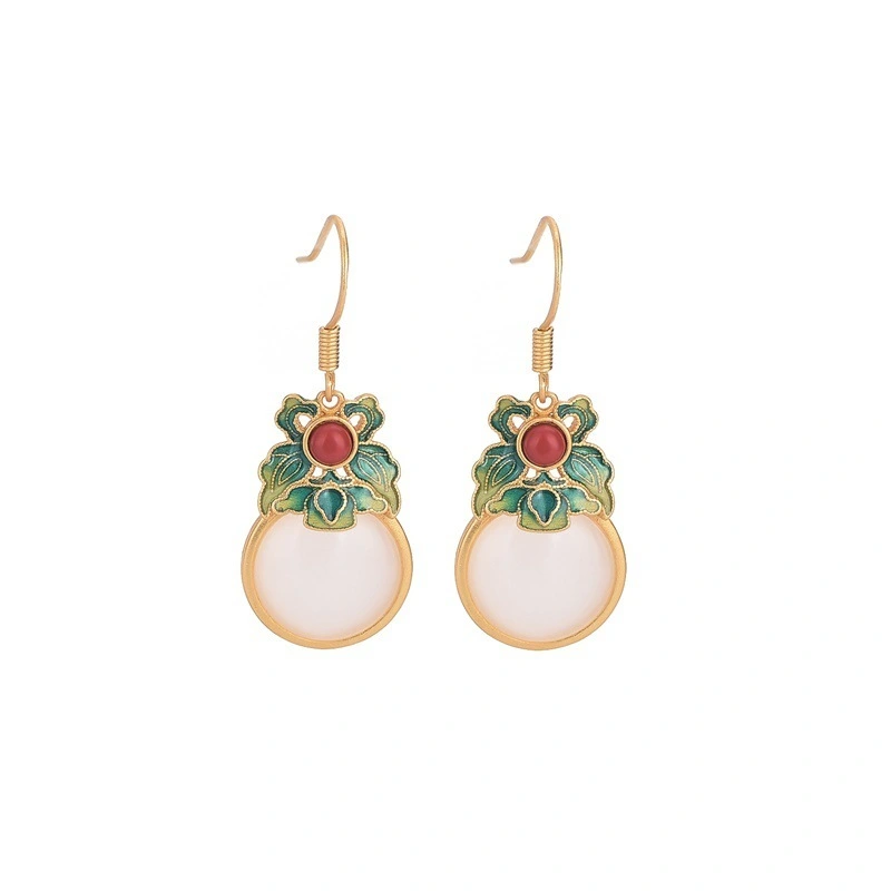 Hainon 2022 Chinese style All match high quality simple white drop earrings jewelry for women wholesale 1