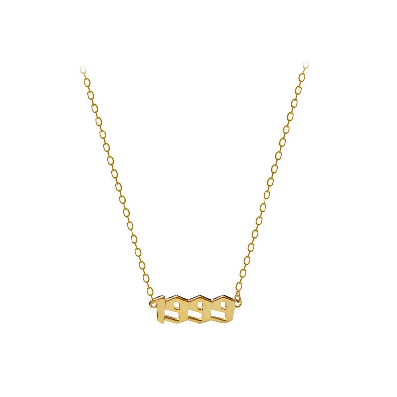 Hainon S925 sterling silver creative niche birthday number year necklace female fashion clavicle chain 1