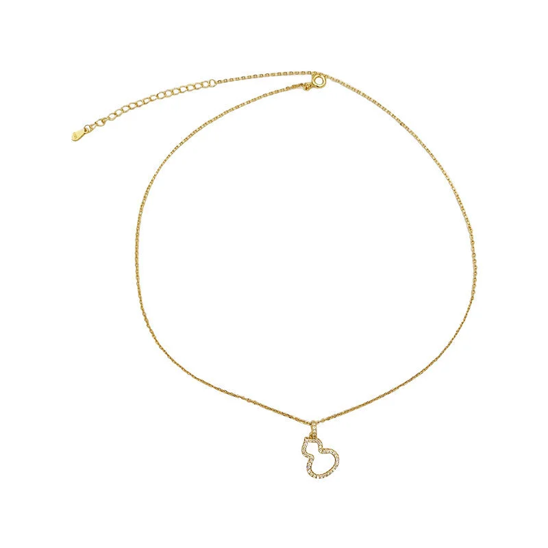 Hainon S925 sterling silver gourd pendant necklace clavicle chain safe and healthy New style for girlfriend 1