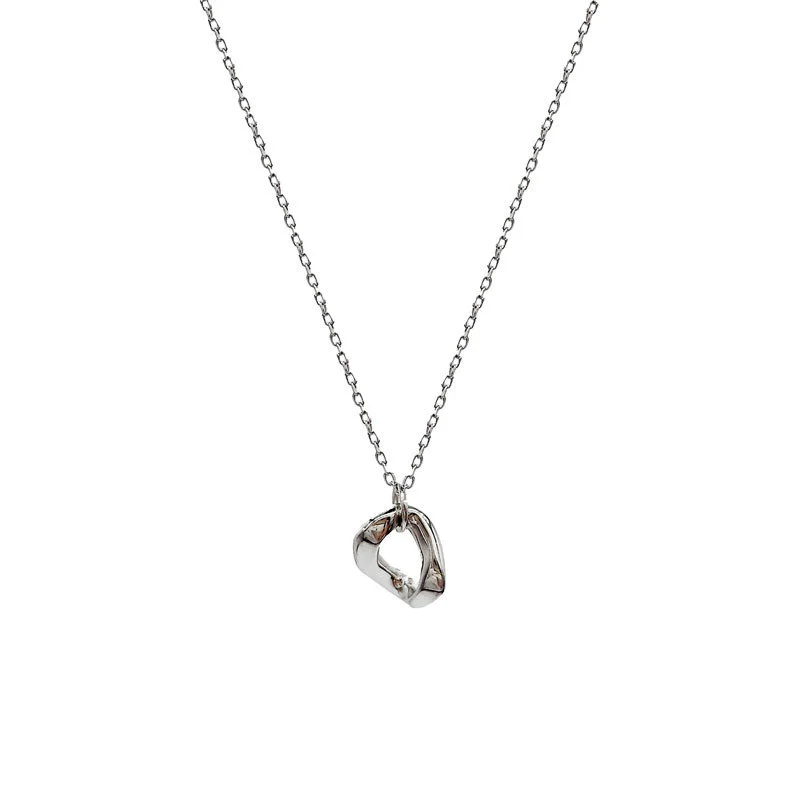 Hainon S925 silver wave twisted oval necklace temperament wild niche female clavicle chain wholesale 1