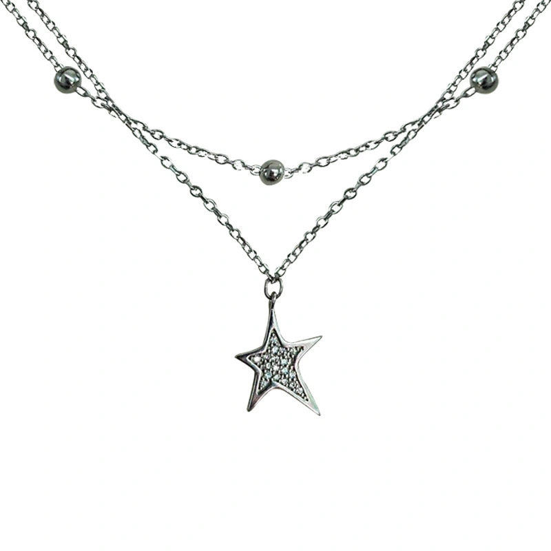 Hainon S925 silver wave twisted oval necklace temperament wild niche female clavicle chain wholesale1 1