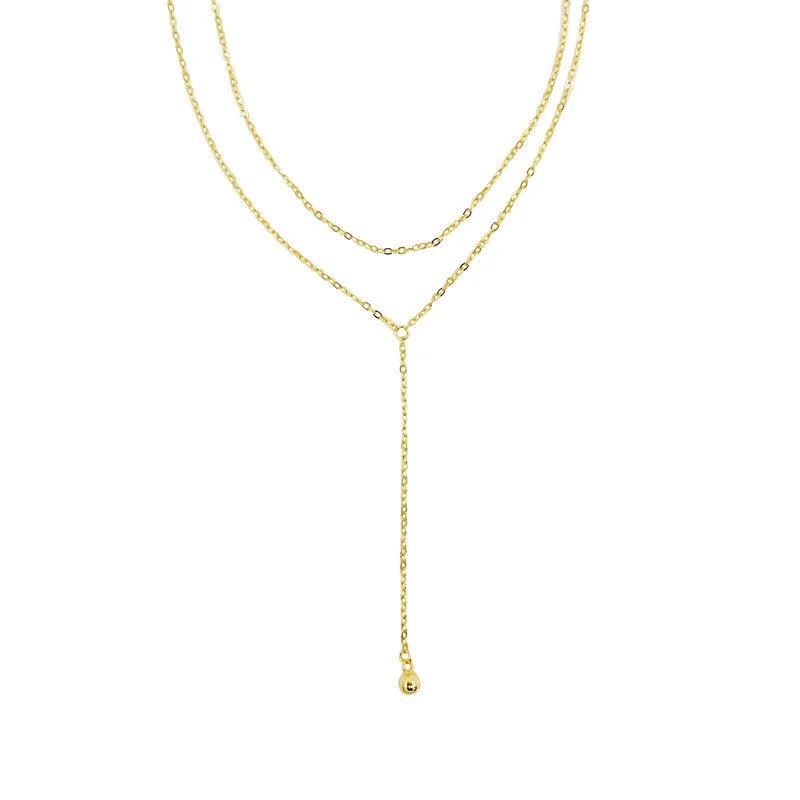 Hainon S925 sterling silver popular women's double long necklace simple temperament all match jewelry 1