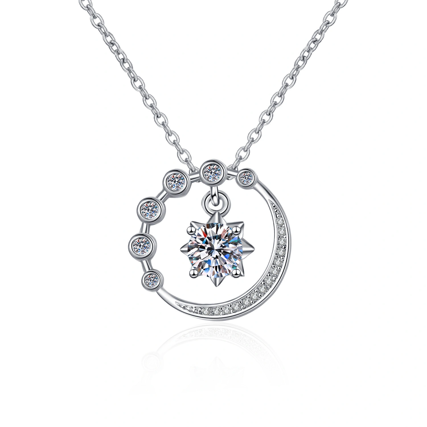 Hainon 19mm big moon necklace jewelry Classic Beating pendant necklace for women 2022 1