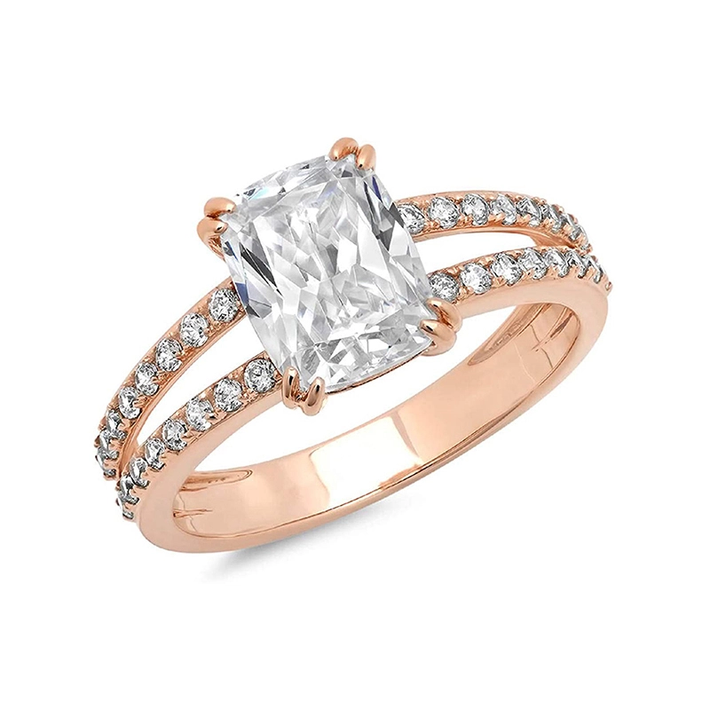 Hainon square zircon Ring jewelry for Women rose gold plated jewelry Vintage wedding rings jewelry gift card 1