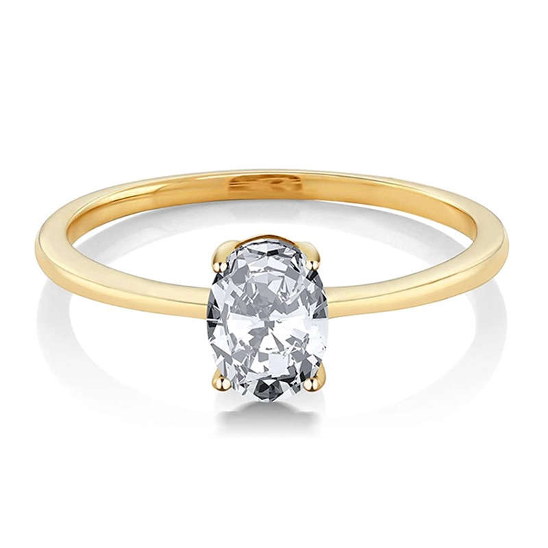 Hainon classic wholesale Vintage Platinum Plated oval rings white zircon Ring  for Women Girls gift card 1