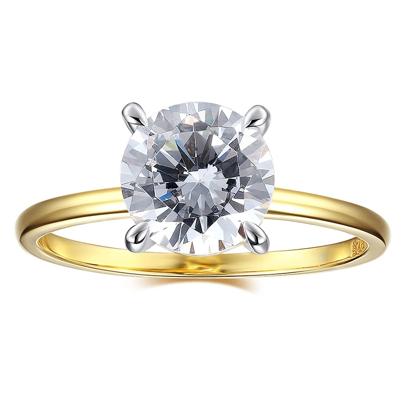 Hainon fashion wholesale Vintage Platinum Plated round rings white zircon Ring  for Women Girls gift card 1