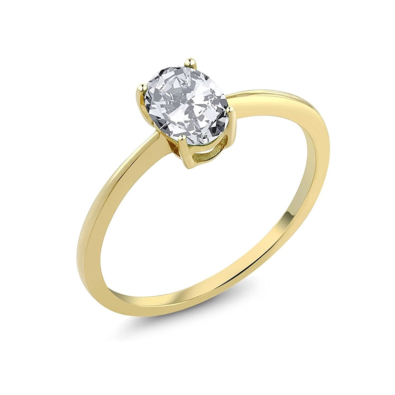 Hainon fashion wholesale Vintage Platinum Plated oval rings jewelry zircon Ring  for Women Girls gift card 1