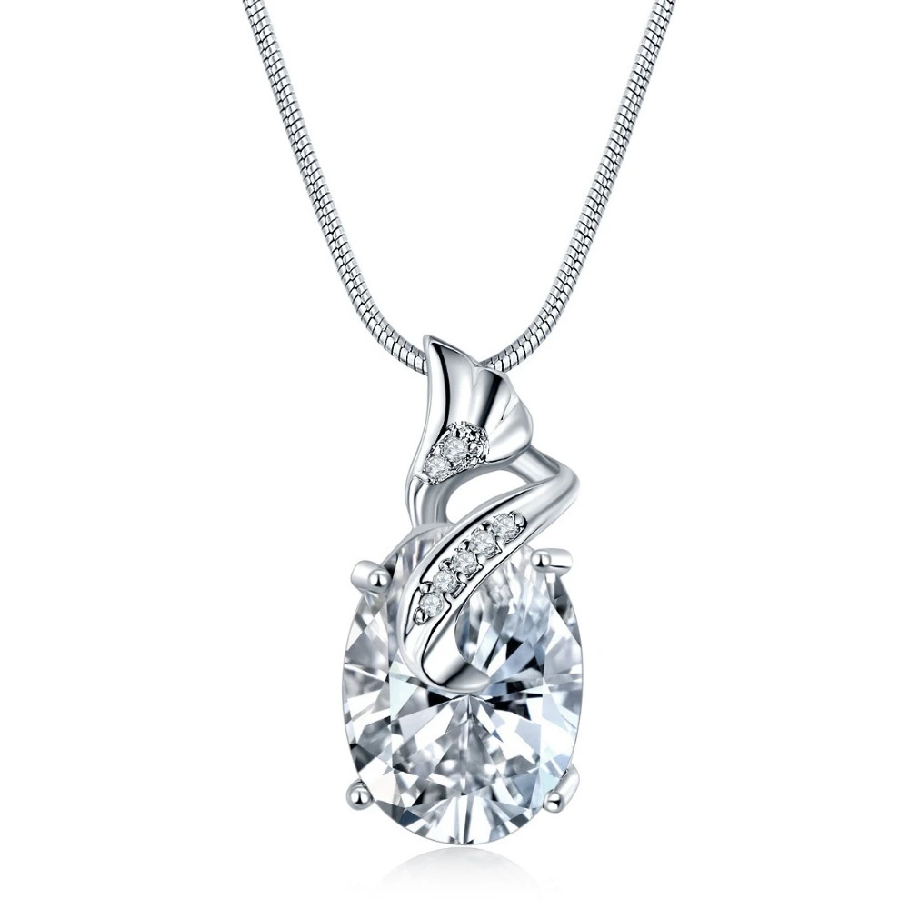 Fashion trend exaggerated necklace aaa zircon exquisite pendant Simple copper zircon necklace 1
