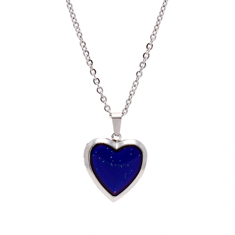 Hainon wholesale fashion Thermochromic Necklace Fashion Love Pendant Openable Box Necklace Photo Box 1