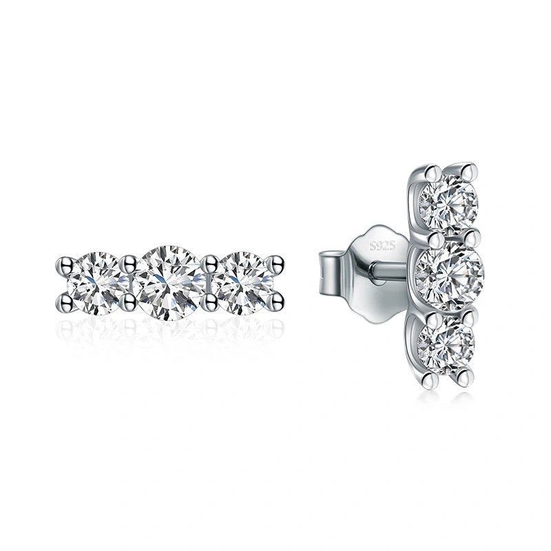 Hainon s925 zircon simple fashion earrings wild temperament earrings jewelry Gift card flannel bag set 1
