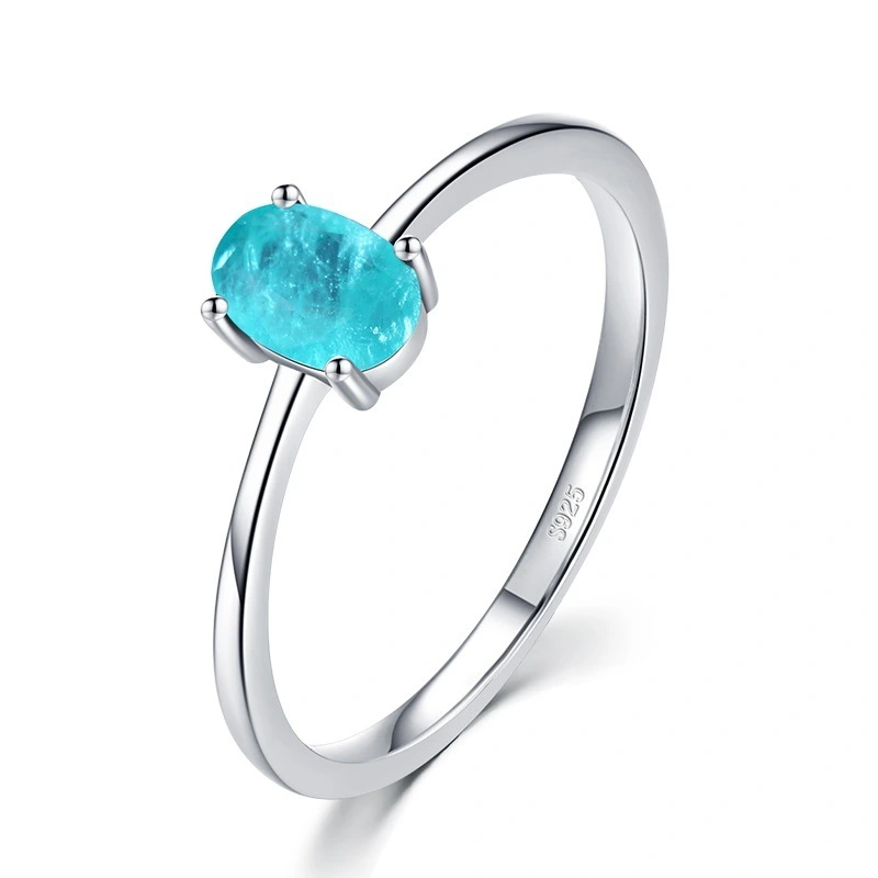 Hainon Simple s925 sterling silver egg ring female European and American popular ring jewelry Gift card flannel bag set 1