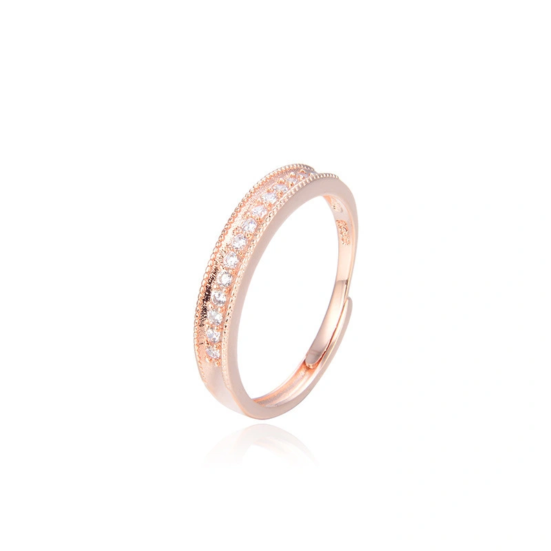 Hainon s925 silver fashion ring personality simple jewelry creative temperament zircon ring Gift card flannel bag set 1