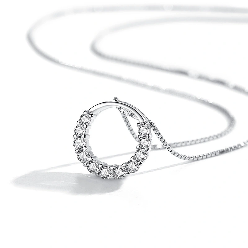 Hainon sterling silver necklace 12mm round romantic Valentine's Day gifts jewelry necklace women wholesale 1