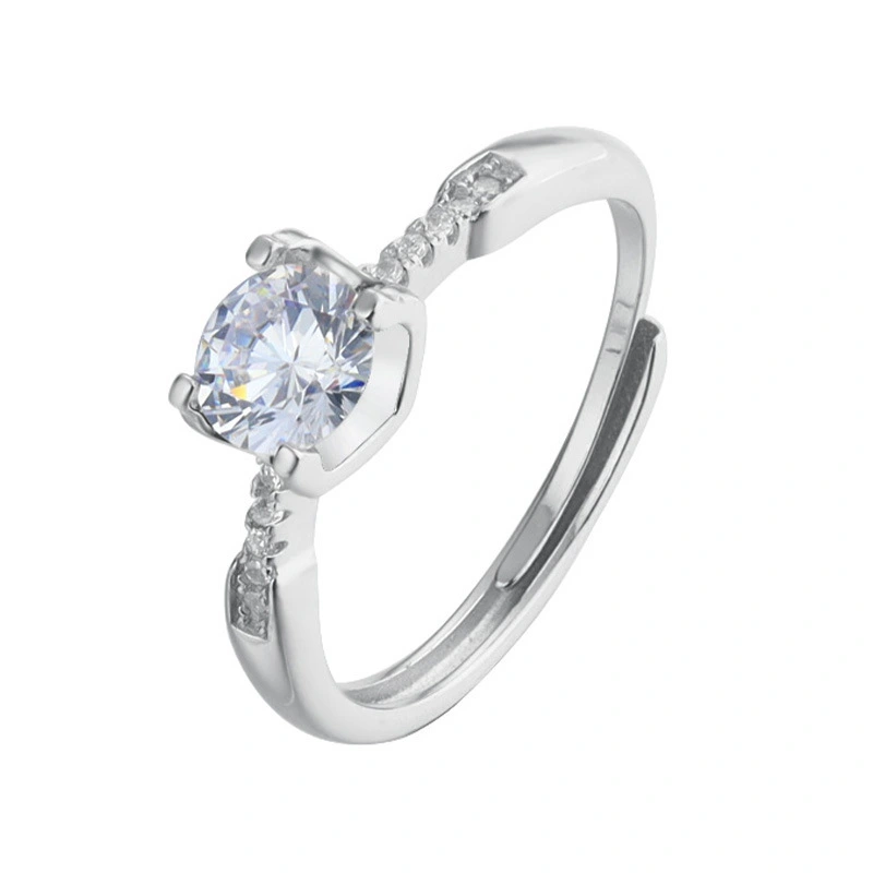 Hainon sterling silver ring round thin adjustable silver wedding rings women jewelry wholesale 1