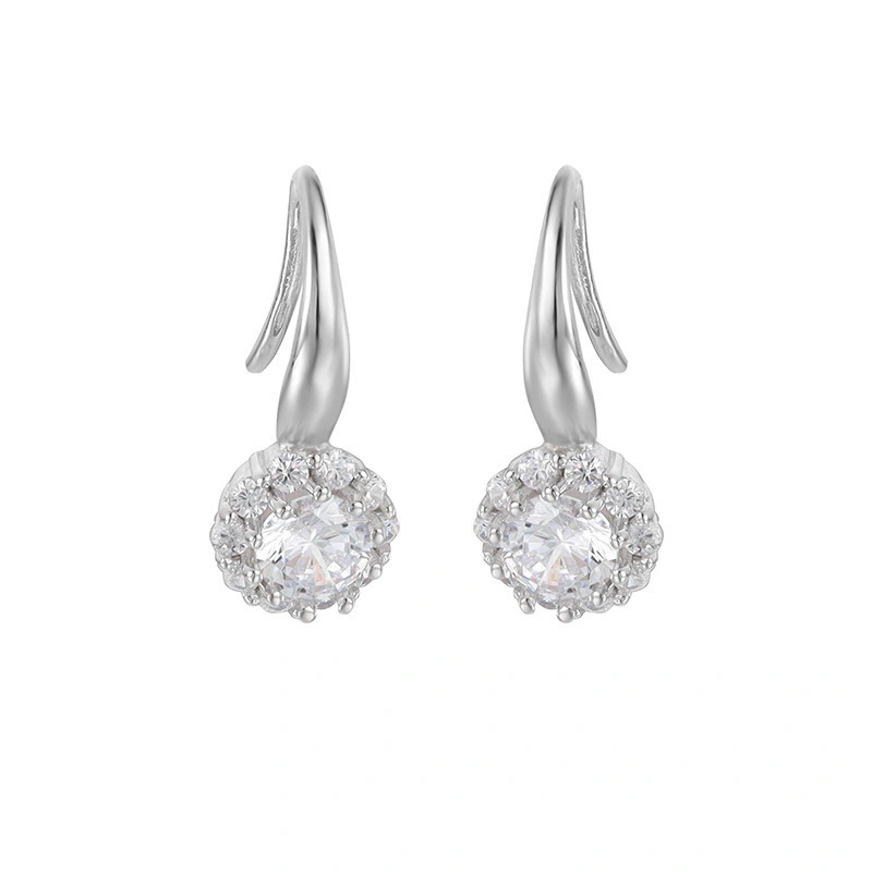 Hainon 925 silver stud earrings women Romantic white zircon jewelry earings 2021 wholesale 1