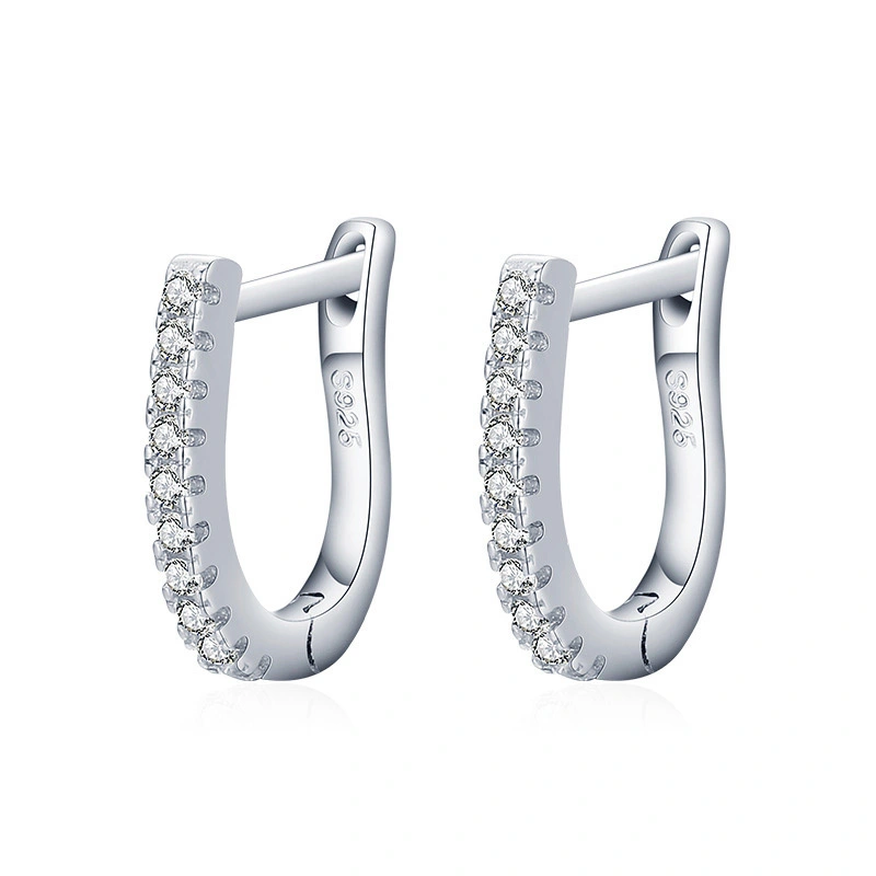 Hainon new fashion s925 silver sweet and lovely hoop earrings female earring jewelry  Gift card flannel bag set 1