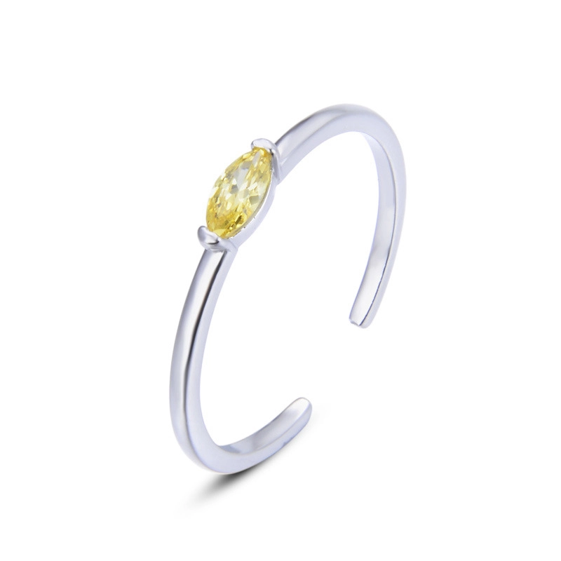 Hainon trendy yellow zircon rings wedding engagement ring Jewelry Gifts for women Gift card flannel bag set 1