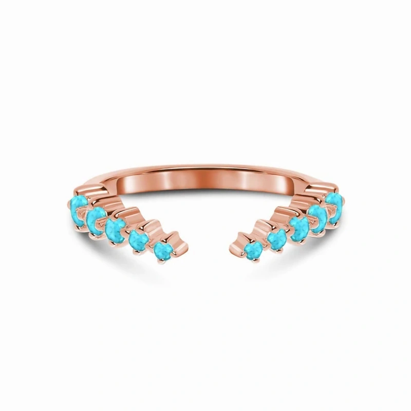 Hainon S925 Sterling Silver Blue Micro Zircon Rose Gold Open Adjustable Ring Women Luxury Jewelry 1