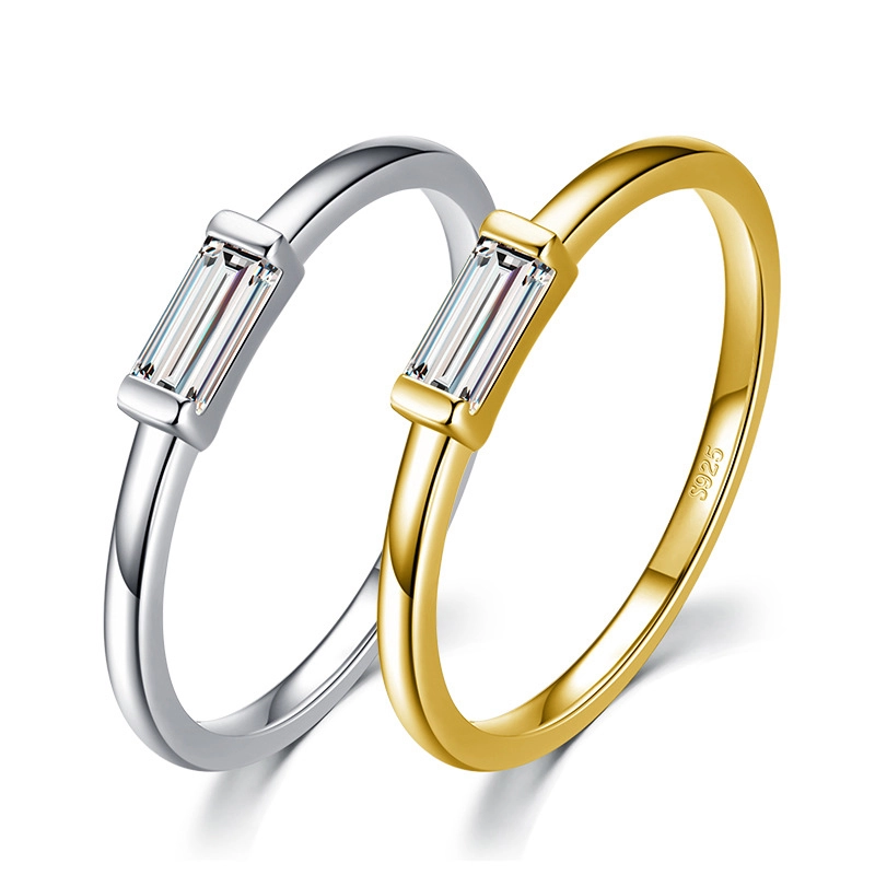 Hainon s925 sterling silver simple and cold zircon ring temperament index finger ring Gift card flannel bag set 1