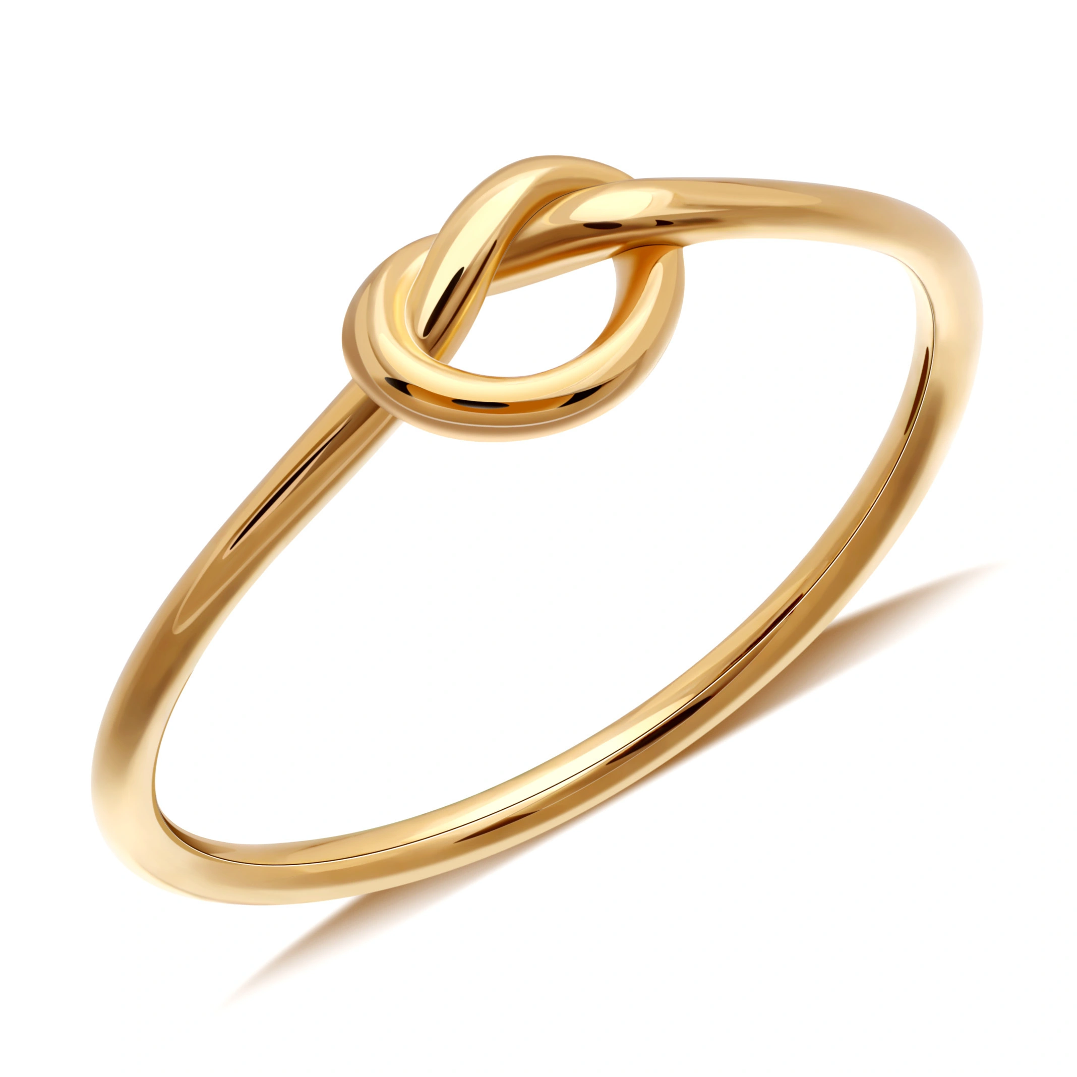 Hainon Minimalist Jewelry 18K Gold Plated Stainless Steel Women's Love Lucky Heart Tie The Knot Ring Wholesale Trendy Popular 1