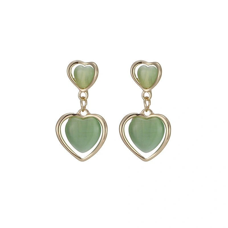 Hainon Peach heart simple opal earrings fashion high sense temperament earrings earrings women wholesale 1