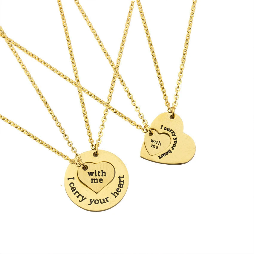 Hainon Explosive couple love lettering I took your heart away Necklace jewelry can be split jewelry 1