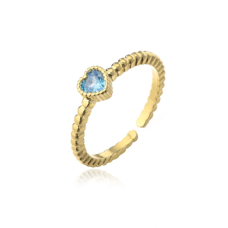 Hainon Copper plated 18K gold exquisite small love zircon ring female opening hot sale new jewelry wholesale 1