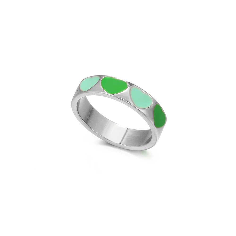 Hainon Fashion new product mixed color dripping oil love open ring female personality ring jewelry wholesale 1