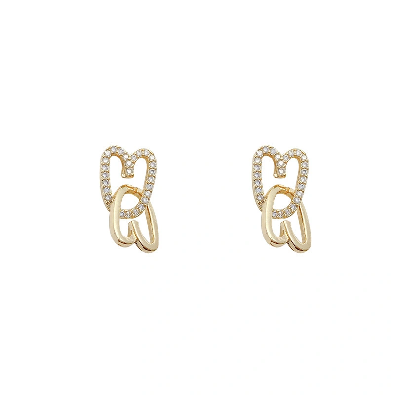 Hainon 2022 Fashion zircon earrings simple temperament love earrings jewelry for women wholesale 1