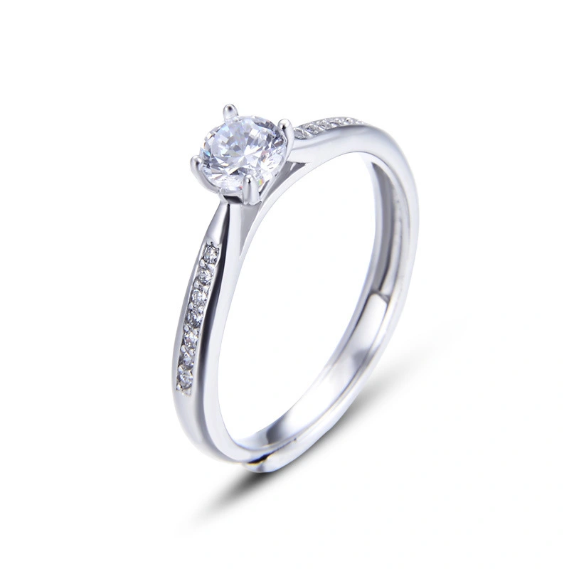 Hainon 925 silver material women rings thin white zircon Micro-inlaid silver adjustable rings jewelry wholesale 1