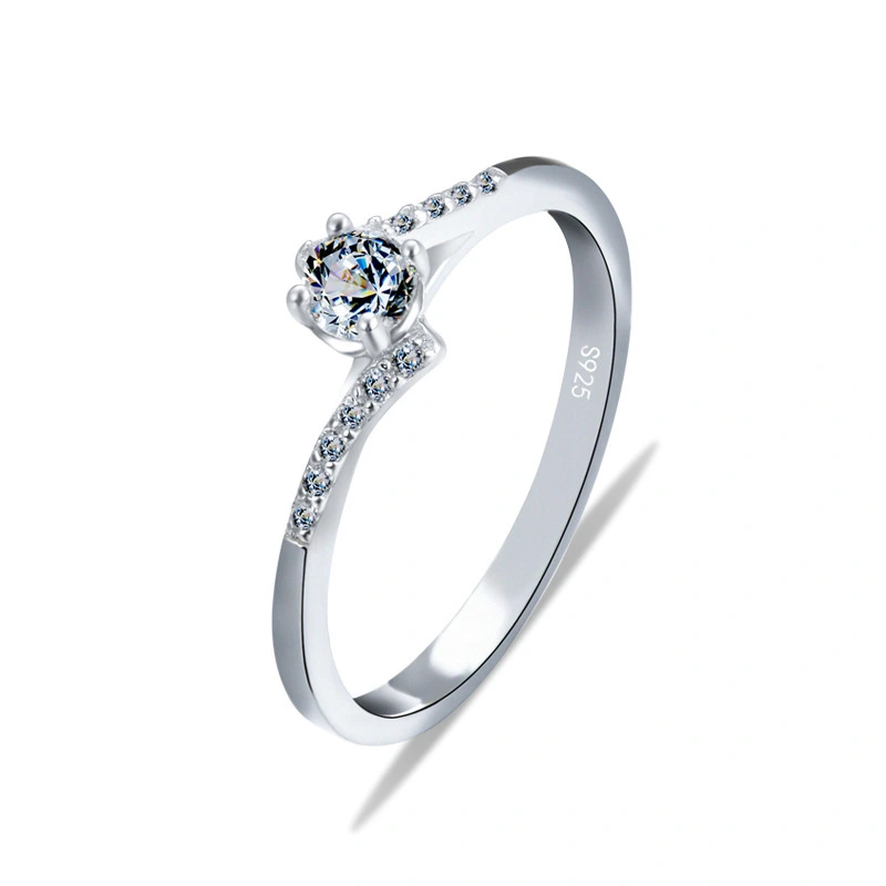 Hainon 925 silver material women rings thin white zircon Micro-inlaid silver rings women wedding jewelry wholesale 1