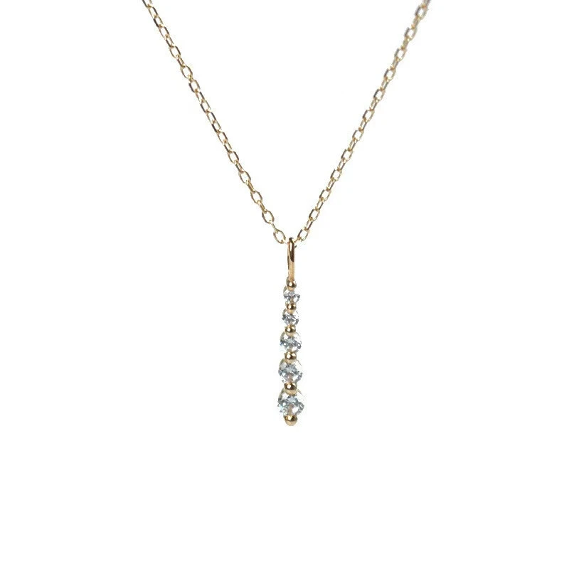 Hainon 925 sterling silver diamond and zircon word necklace female temperament simple geometric clavicle chain 1