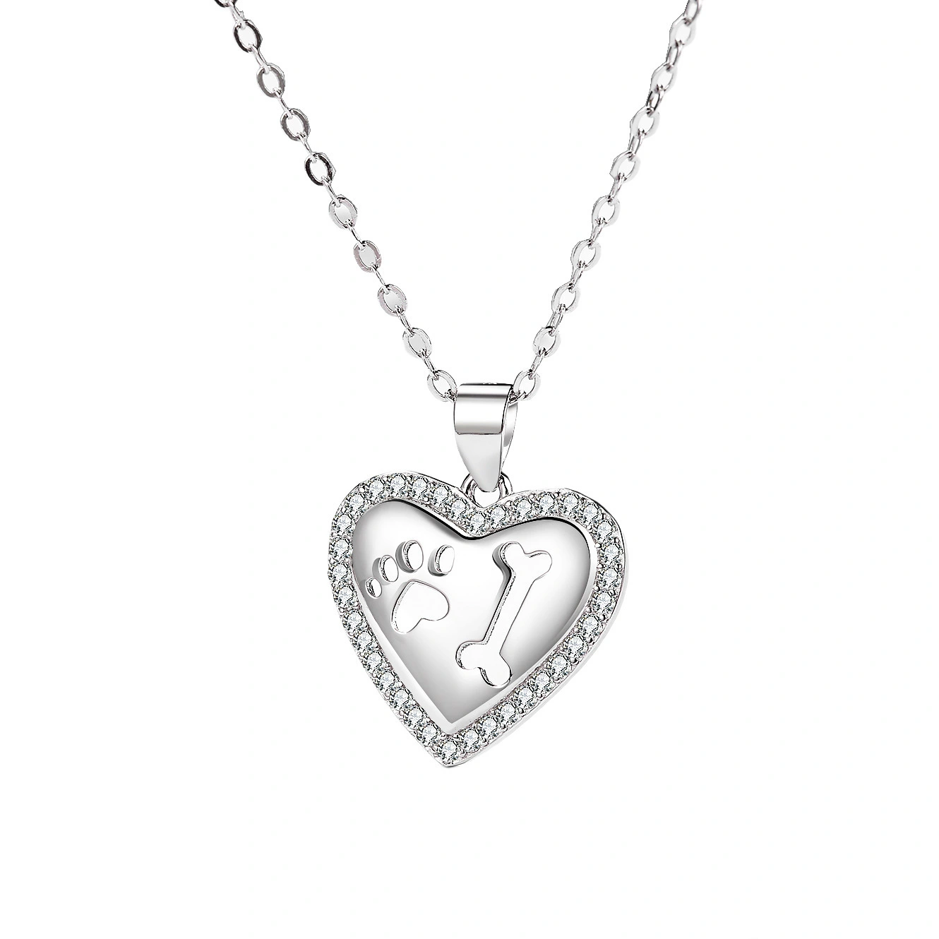 Hainon European and American new style 925 sterling silver necklace heart shaped pendant fashion animal pendant female 1