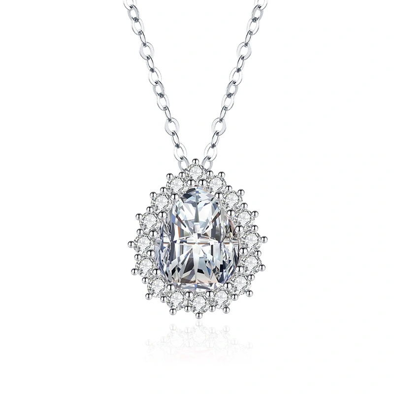Hainon custom necklace jewelry water drop Pink white yellow zircon Stainless steel necklace Low price spot wholesale 1