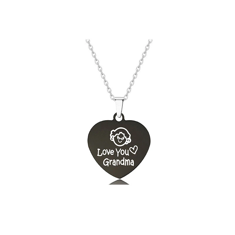Hainon Heart shaped stainless steel necklace Thanksgiving gift for grandma Card boxs set 1