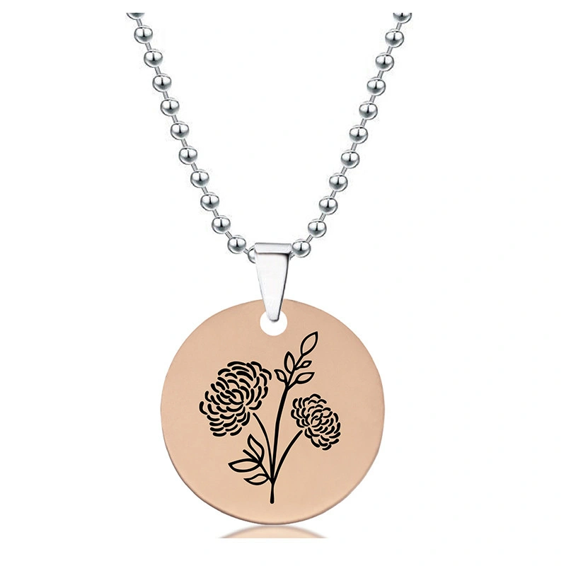 Hainon Custom Floral Pendant Necklaces Dainty Birth Month Flower Hand Necklace Personalized Jewelry Birthday Gift for Her 1