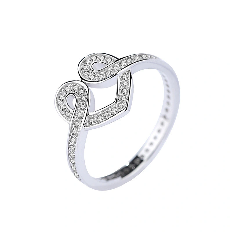 Hainon European and American hollow Ring female s925 silver love heart ring fashion all match wholesale1 1