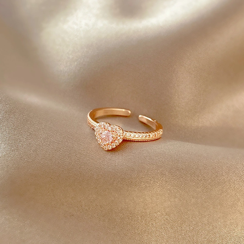 Hainon Heart shape ring brass niche design sense love ring high quality index finger ring wholesale 1