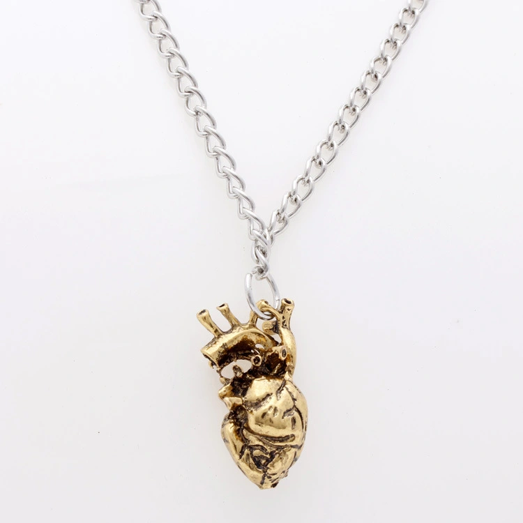 Hainon European and American Love Heart Necklace Solid Heart Necklace Pendant jewelry Gift For Girlfriend 1
