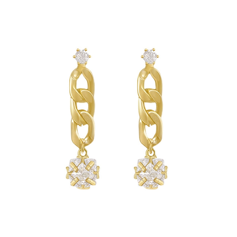 Hainon 2022 Premium gold chain earrings long diamond earrings women's simple earrings jewelry wholesale 1