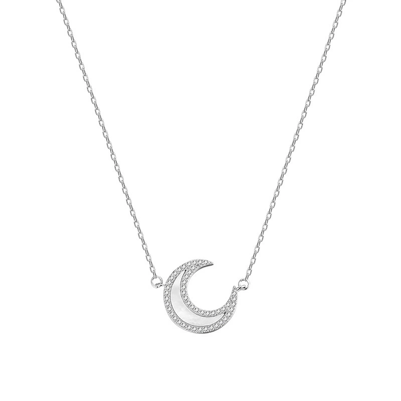 Hainon S925 sterling silver moon necklace niche design exquisite necklace 2021 new female clavicle chain 1