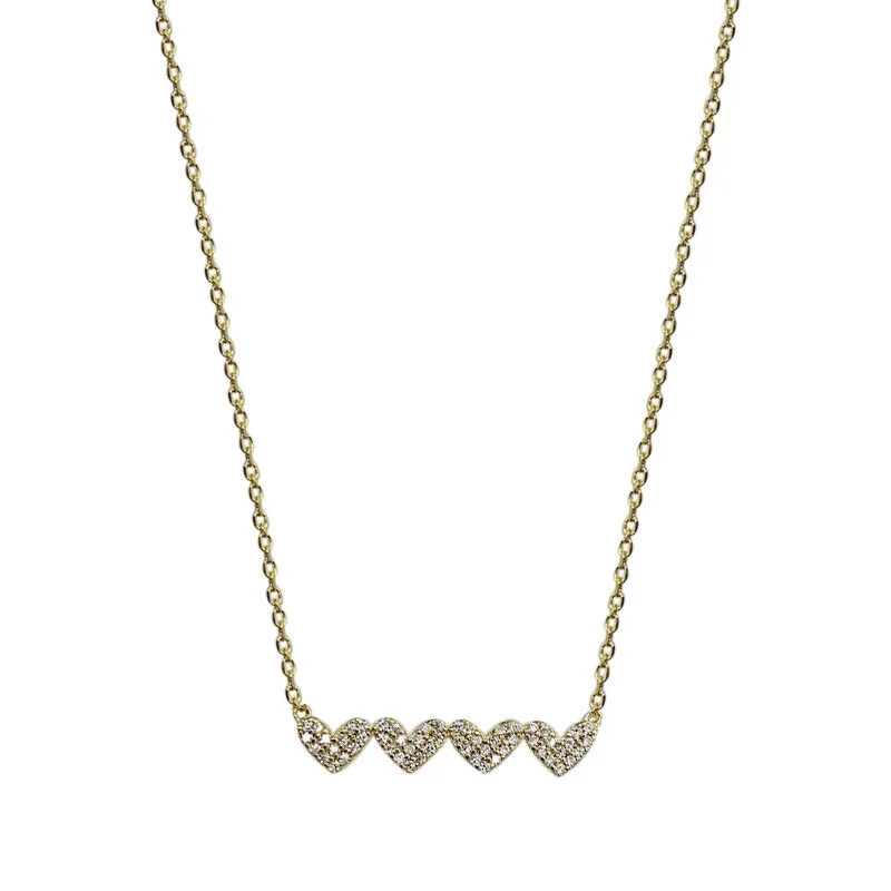 Hainon S925 sterling silver full diamond love clavicle chain exquisite sweet personality temperament jewelry 1
